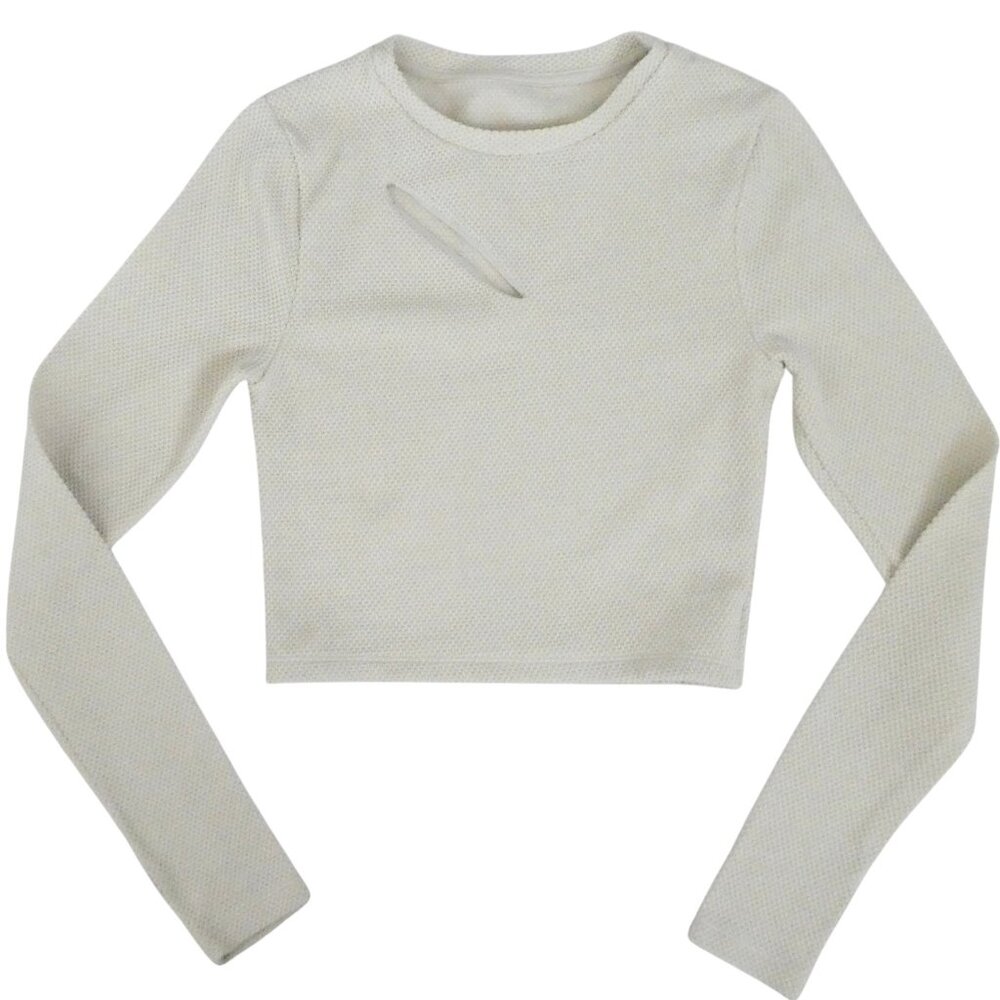 DEVON WINDSOR slash crop top sz S thumbholes